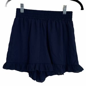 Ing blue elastic ruffle shorts small